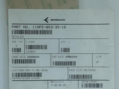 Detalhes da aeronave 110P2-853-35-16